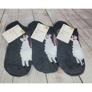 3 X Womens Low Cut Ankle Socks Unicorn Glitter Pairs Xhilaration Peach 4-10